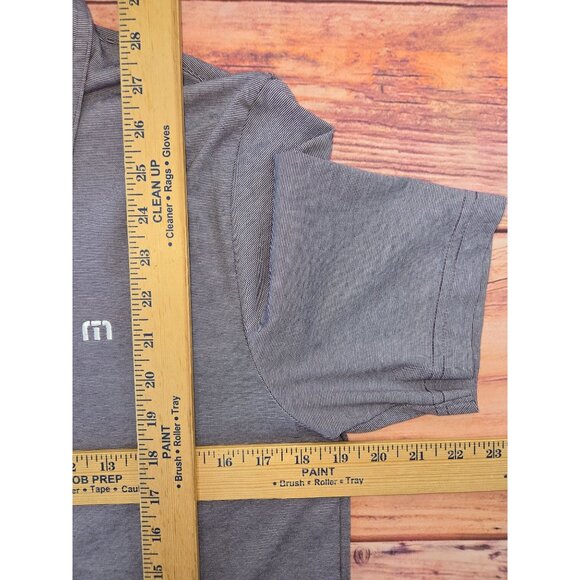 Travis Mathew Mens Striped Polo Shirt Size Medium Lavender - Picture 7 of 7